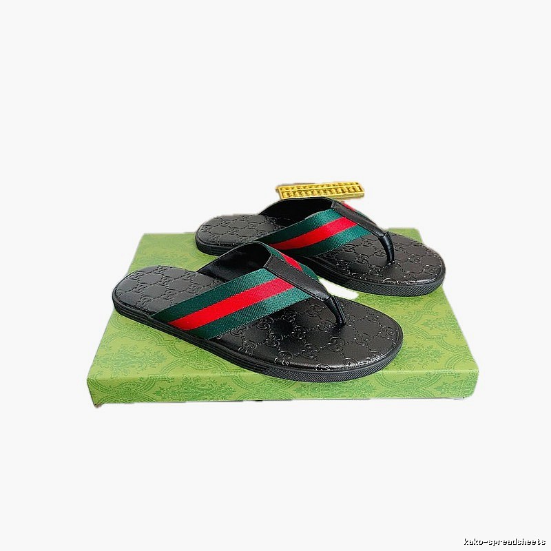 Gucci Classic Webbing Casual Style Black Flip Flops