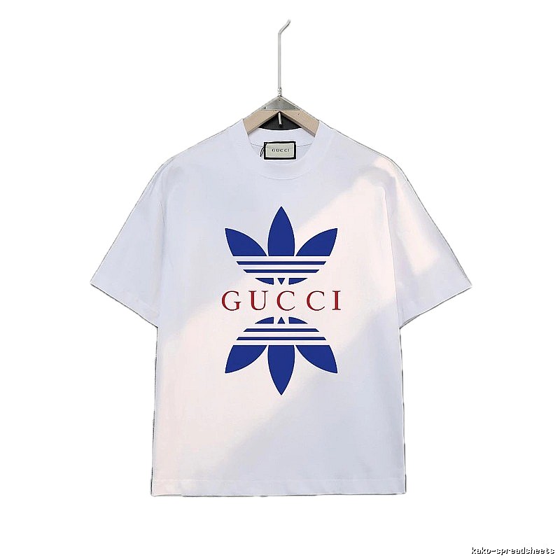 Gucci clover blue and white short-sleeved shirt