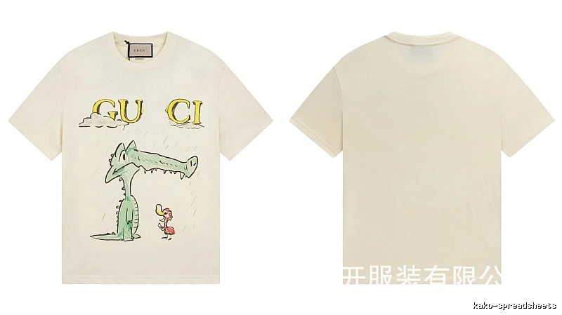 Gucci Crocodile Print Childlike Off-white T-Shirt