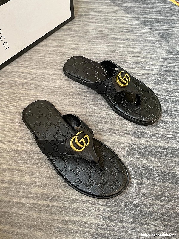 Gucci Double G Casual Style Black Flip-Flops