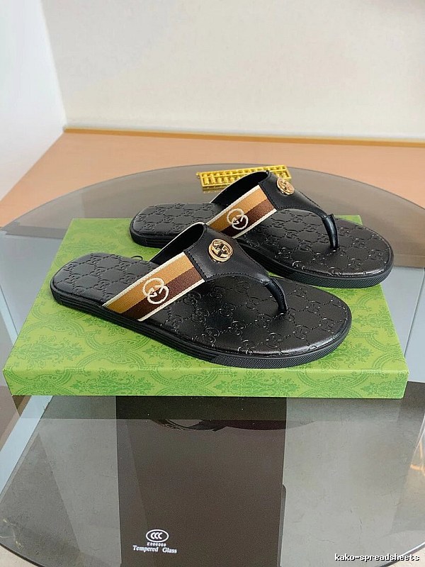 Gucci Double G Series Light Luxury Style Black Flip Flops