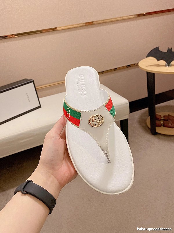 Gucci Double G Webbing Vintage Style White Flip-Flops