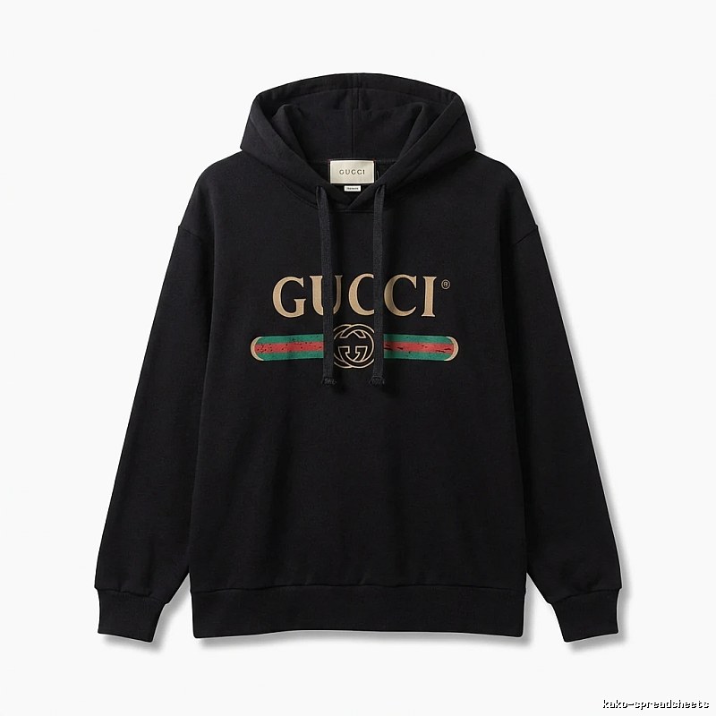 Gucci letter print style black hoodie