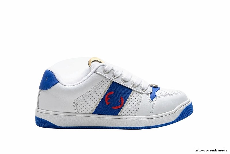 Gucci retro-style blue and white sports shoes