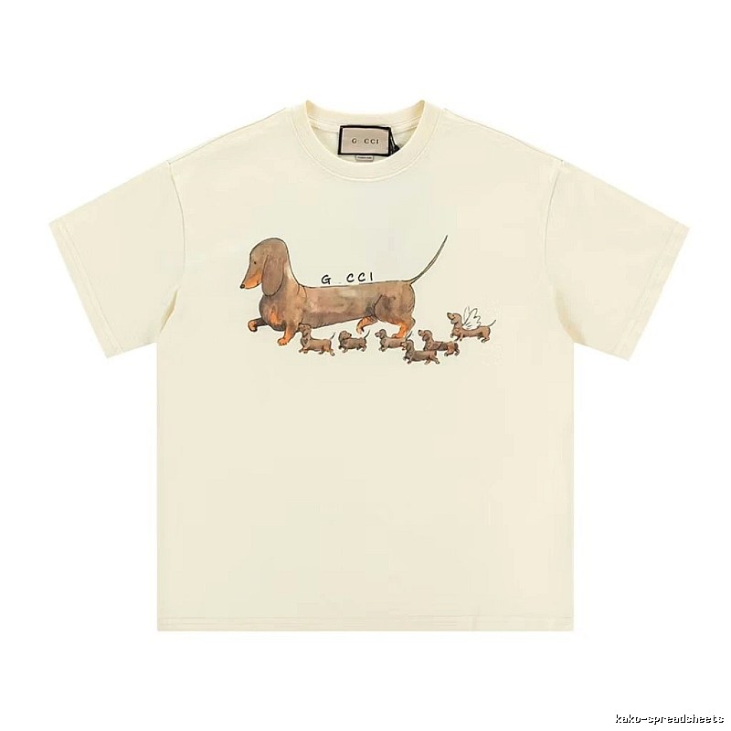 Gucci Sausage Print Casual Style Off-white T-shirt