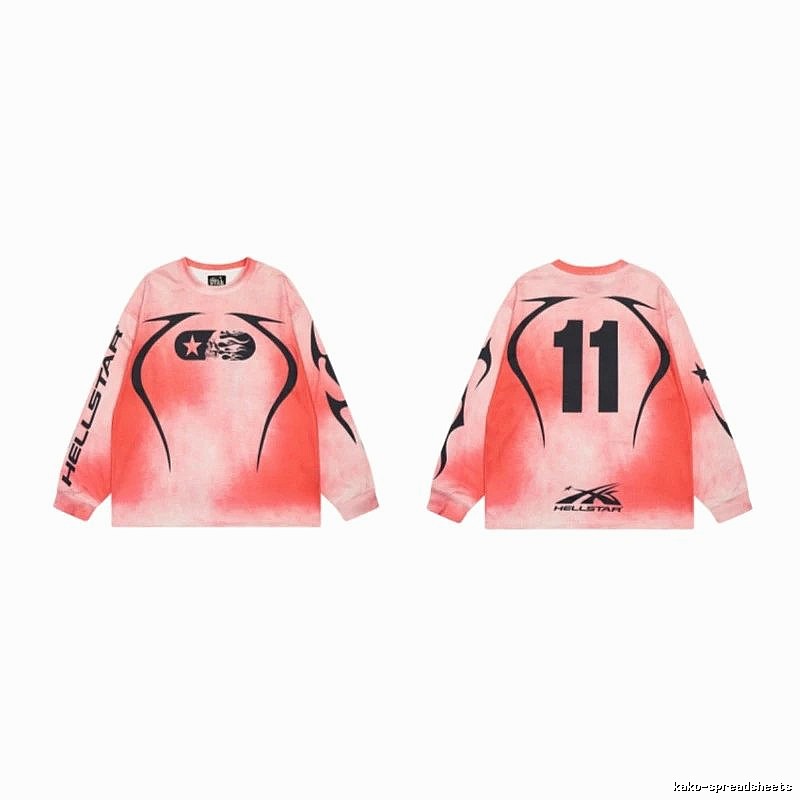 Hellstar 11 Street Style Gradient Pink Long-sleeve T-shirt