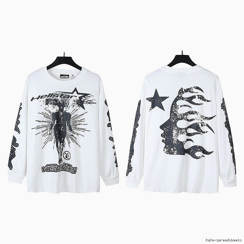 Hellstar dark style white long-sleeved shirt