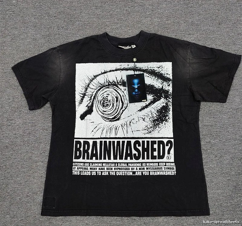 Hellstar Eye Print Street Style Black T-shirt
