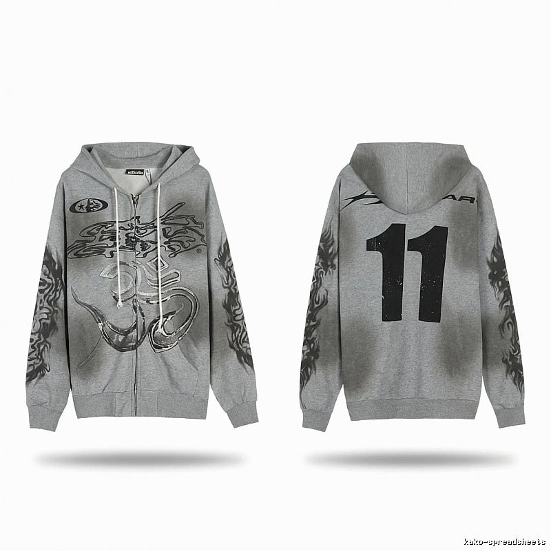 Hellstar Flame Wind Gray Sweatshirt