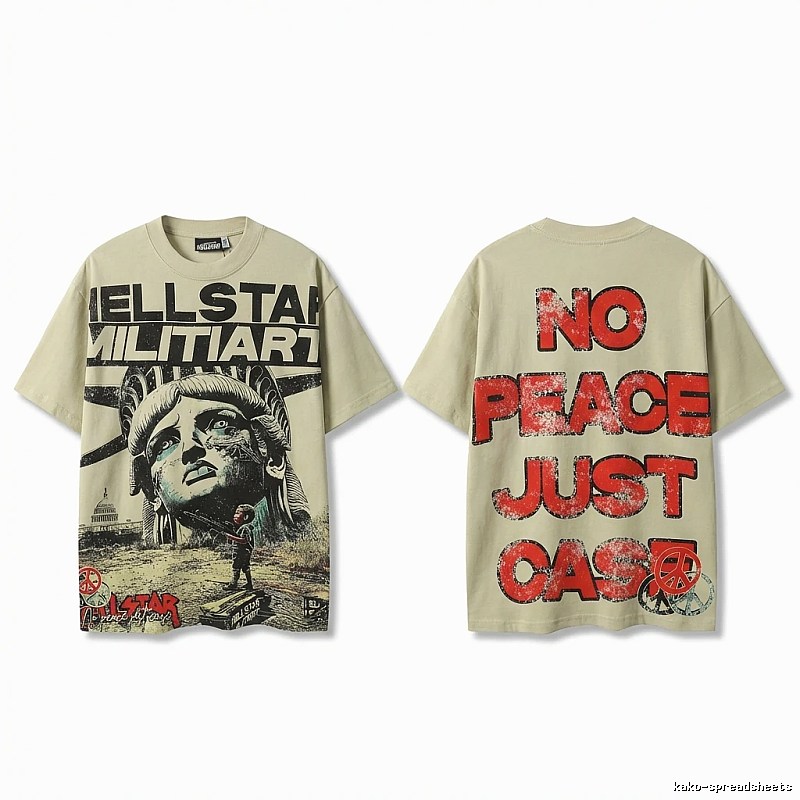 Hellstar retro-style beige T-shirt