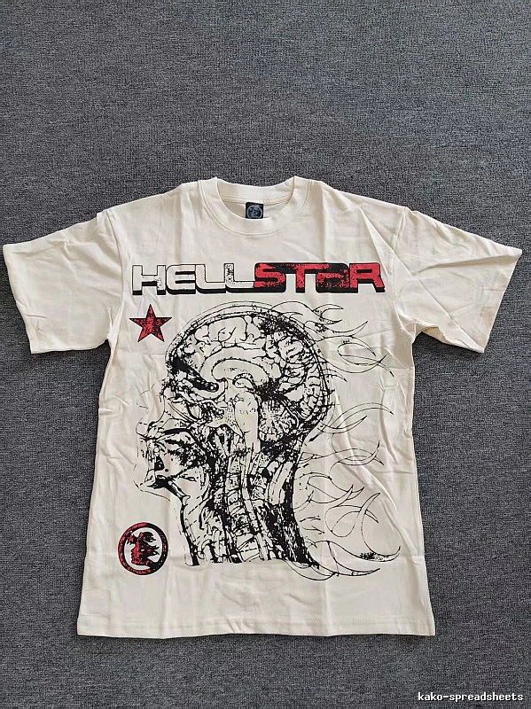 Hellstar Skeleton Print Street-style Off-white T-shirt