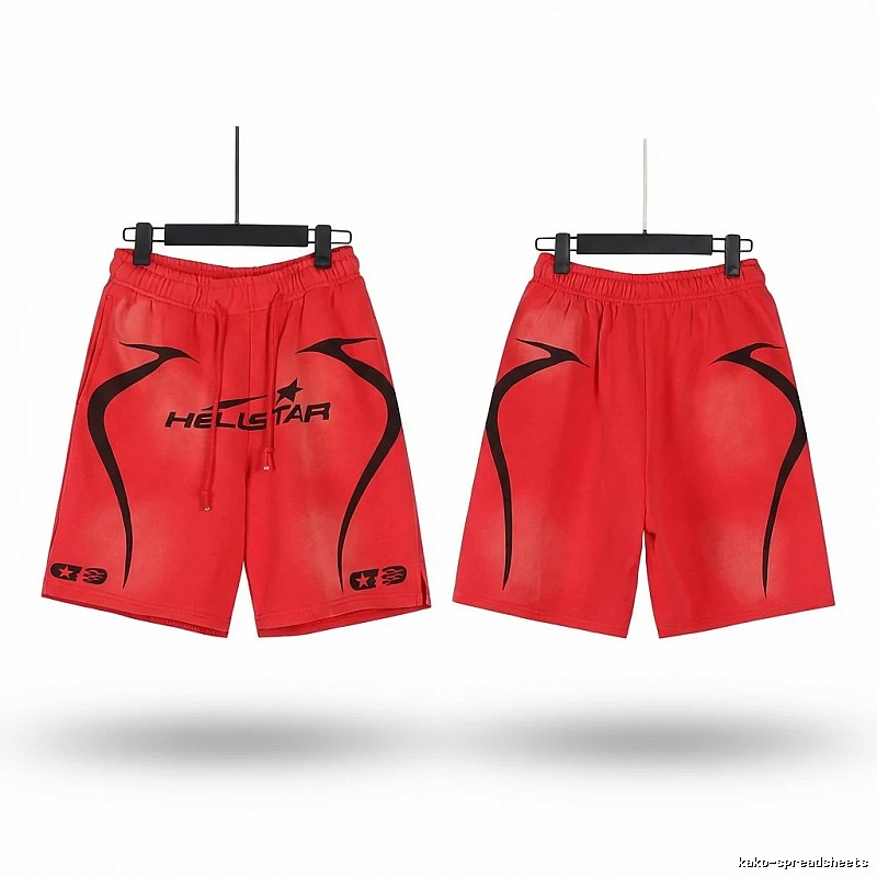 Hellstar trendy and cool style red shorts