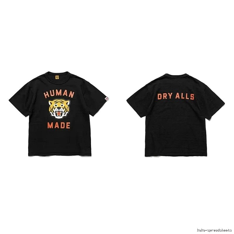 Human Made Premium Style Heart logo T-shirt Black Green Human for Resort Outfits