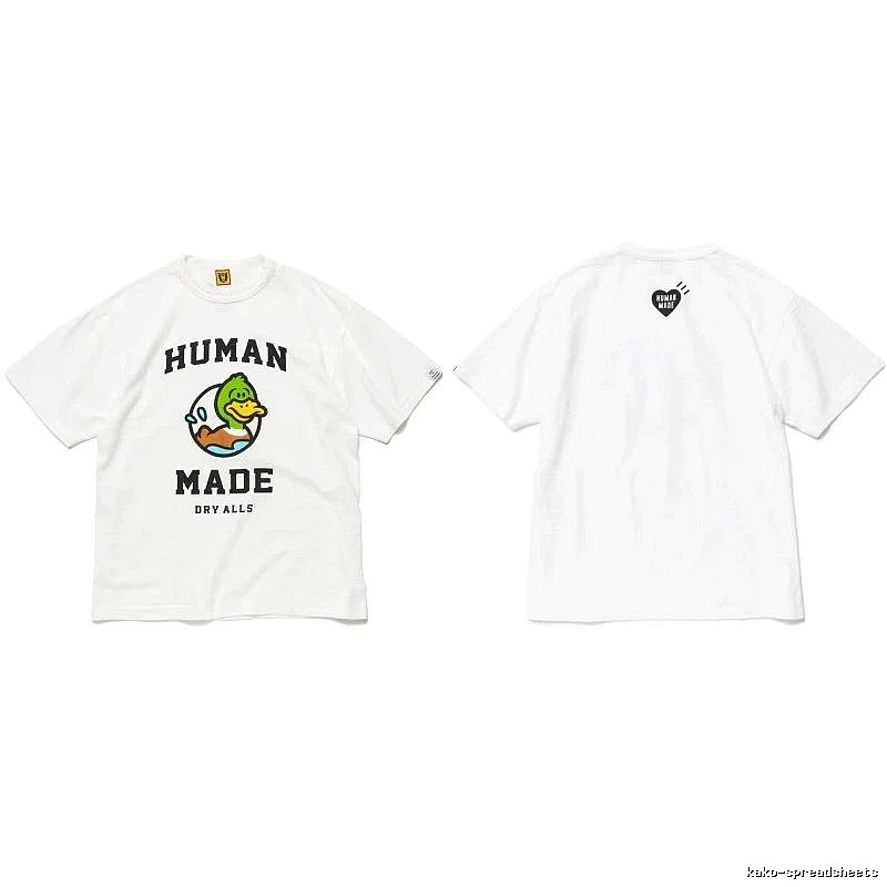 Human Made Weekend Heart logo T-shirt Black Green Human for Weekend Wear