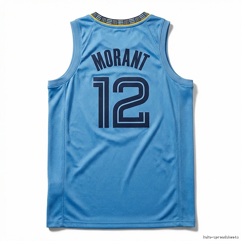 Ja Morant series basketball-style blue jersey