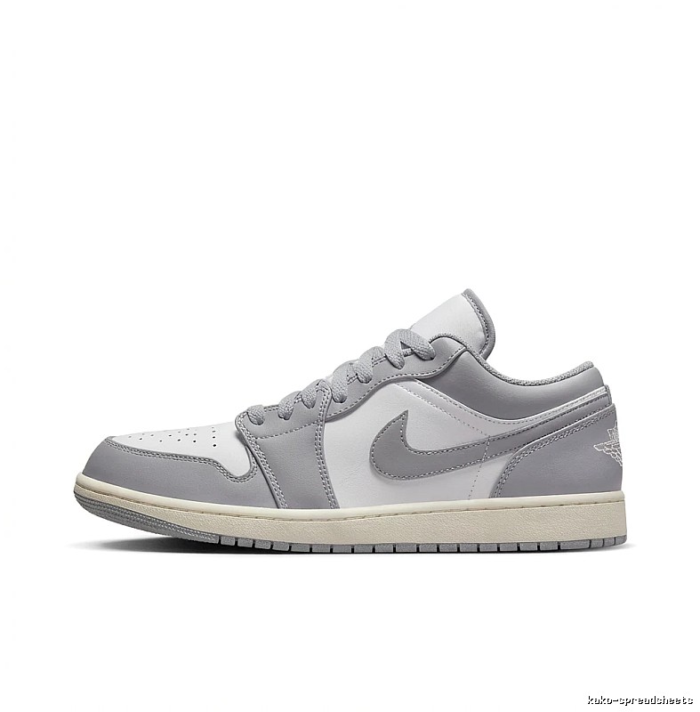 Jordan AJ1 casual style gray and white shoes