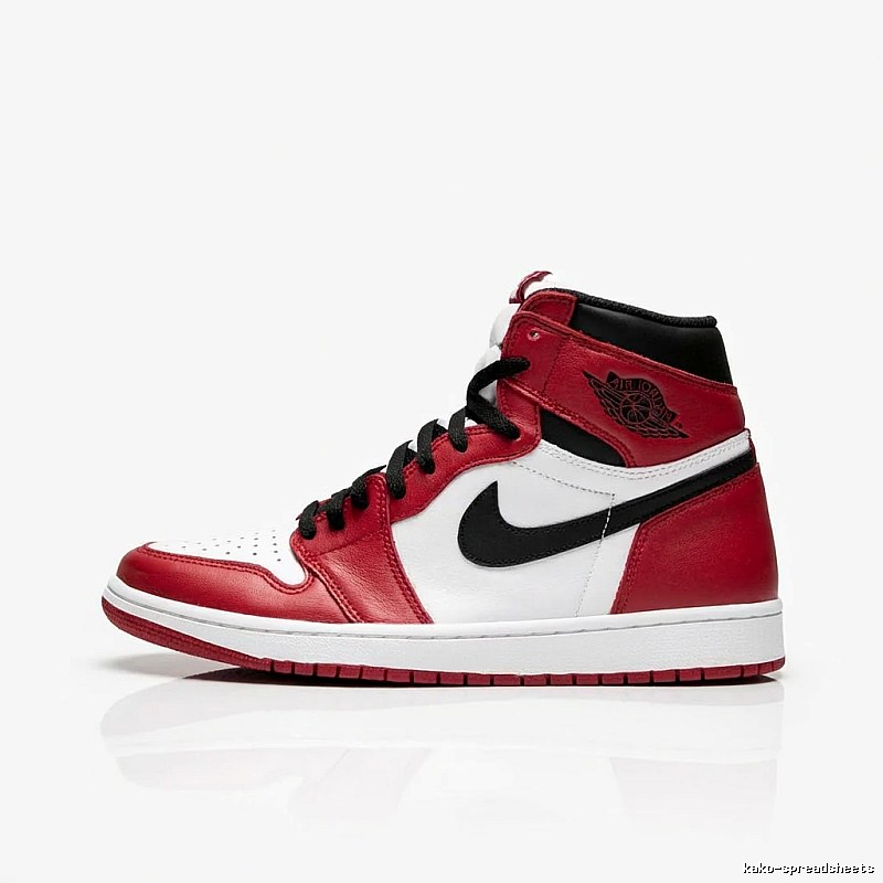 Jordan AJ1 High-Top Red, White and Black Athletic Shoes