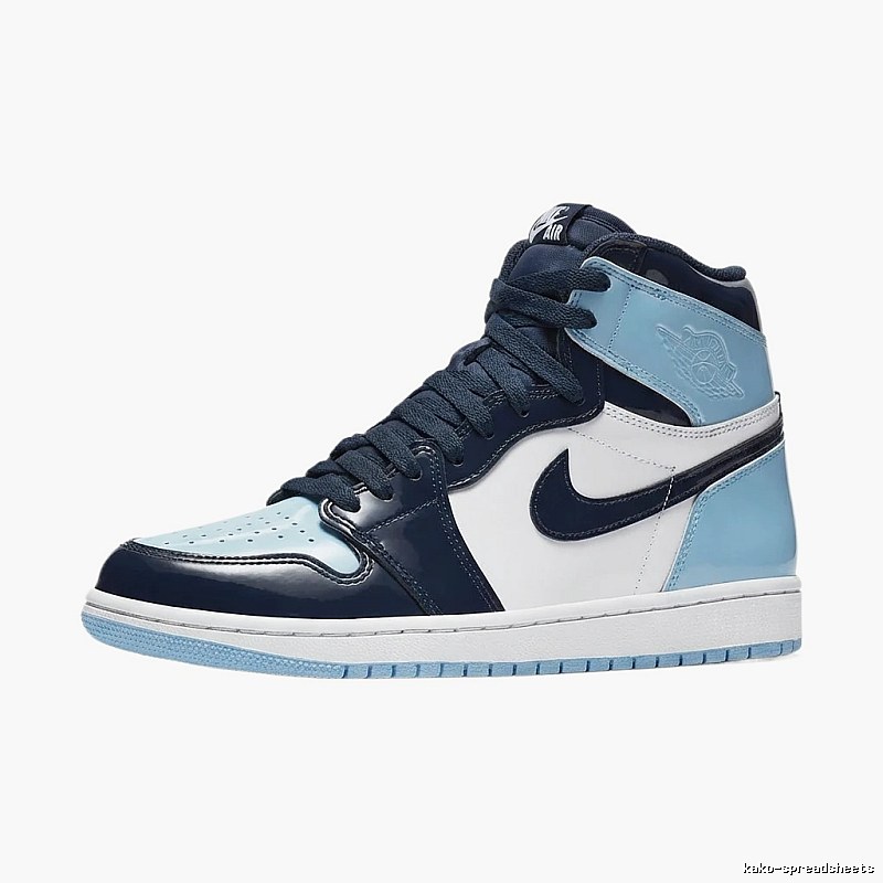 Jordan AJ1 Trendy Blue and White Sneakers