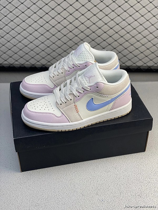 Jordan Low-Top Sneakers, White and Pastel and Clean Low Profile