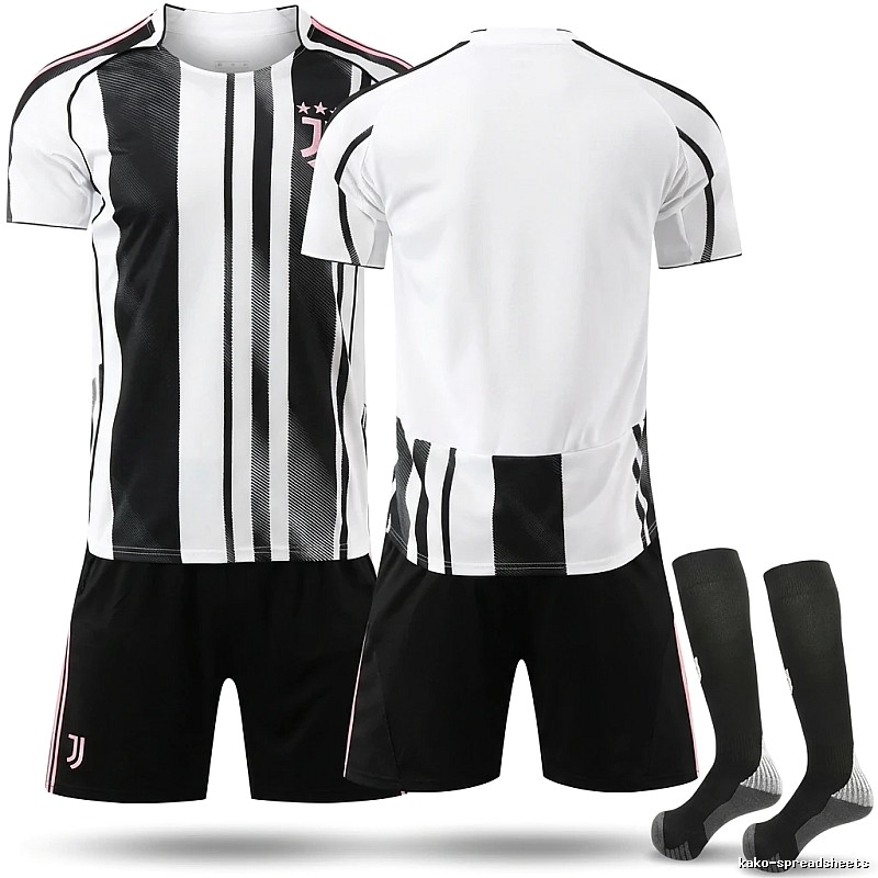 Juventus black and white striped football jerseys