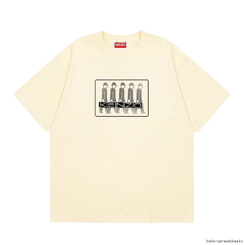KENZO Character Print Casual Style Beige T-shirt