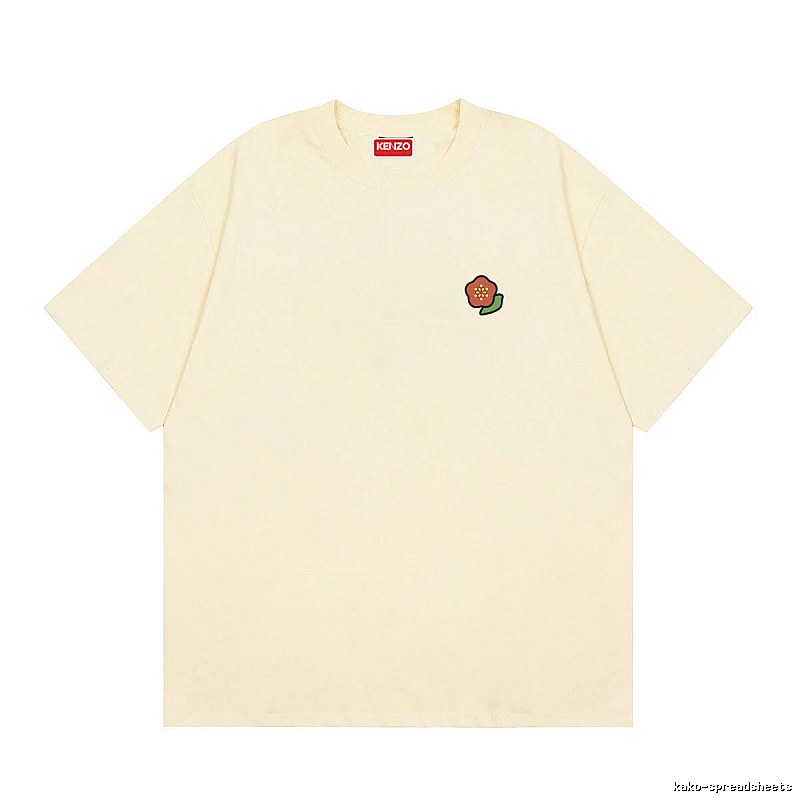 KENZO Embroidered Little Flower Casual Style Off-white T-shirt