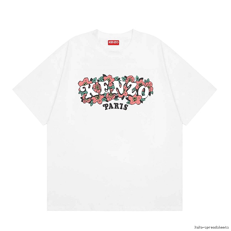 KENZO Floral Collection Street Style White Short-sleeve T-shirt