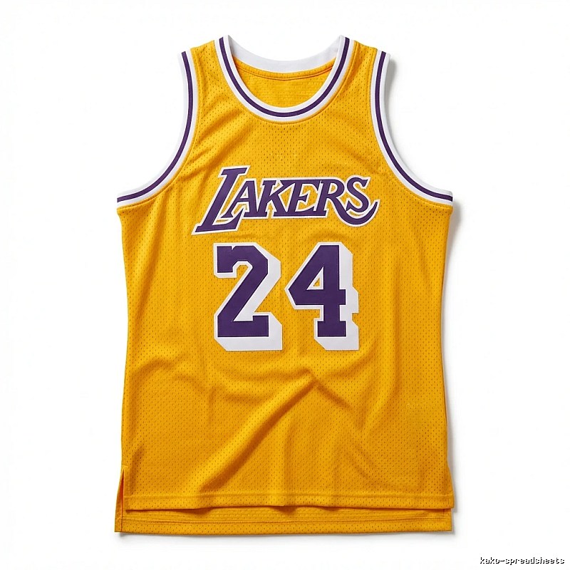 Kobe Lakers No. 24 yellow jersey
