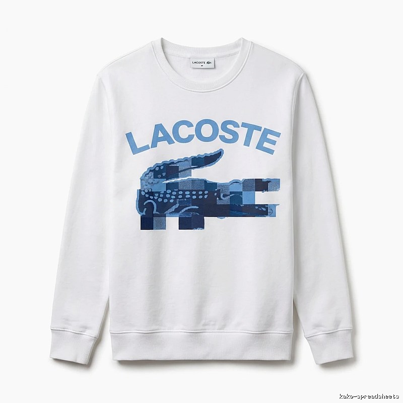 Lacoste Blue and White Contrast Fashion Sweatshirt