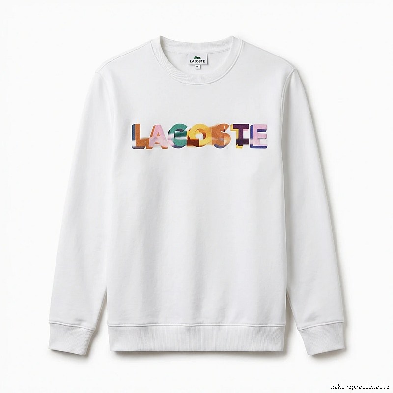 Lacoste Colorful Letter Style White Sweatshirt