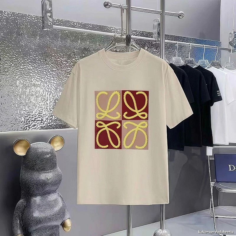 LOEWE Logo Collection Casual Style Beige T-Shirt