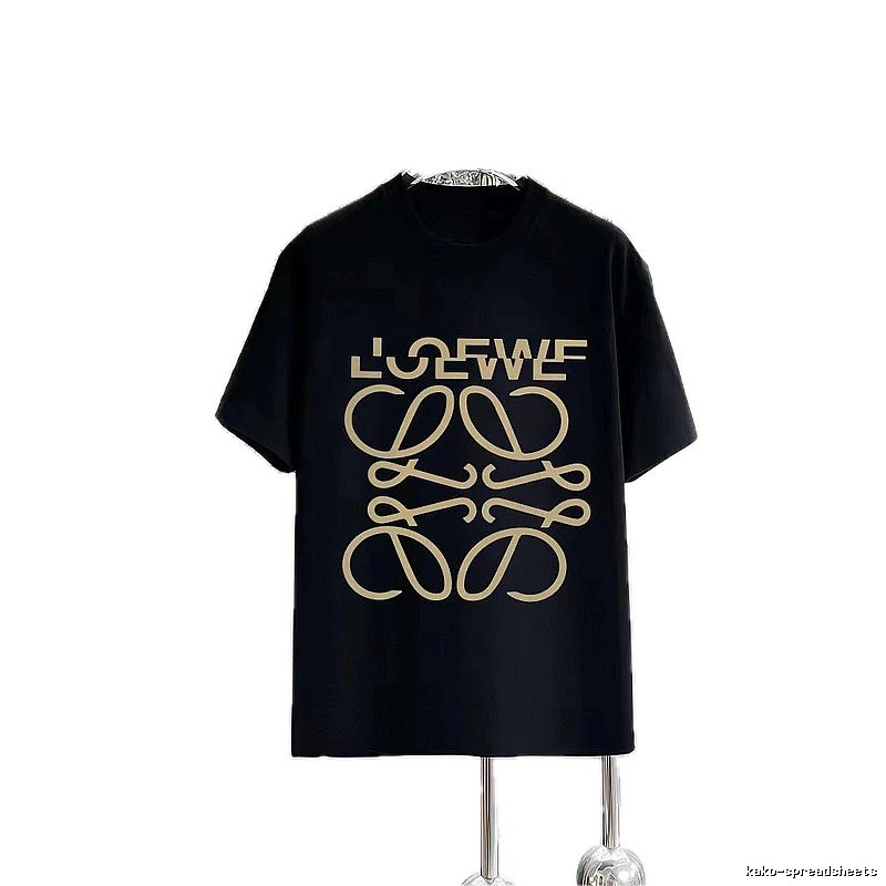 LOEWE Logo Print Trendy Black Short-Sleeve T-Shirt