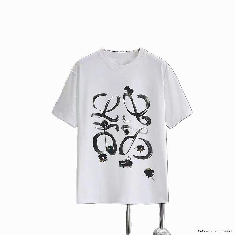 LOEWE x Hayao Miyazaki Collaboration Graffiti-Style White Short-Sleeve T-Shirt