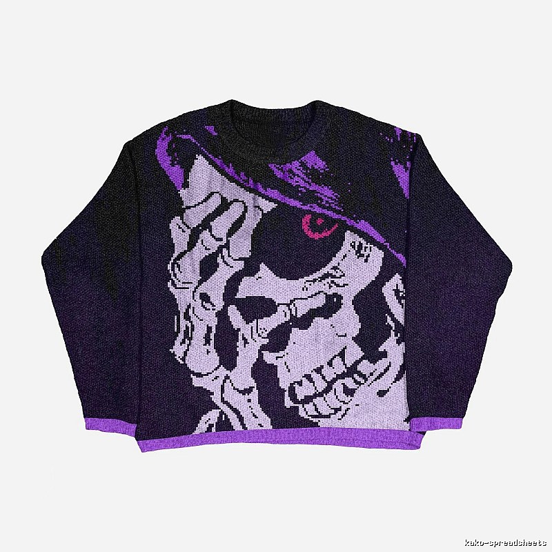 Logo Detail Anime graphic sweater Black Knit Top with Relaxed Feel