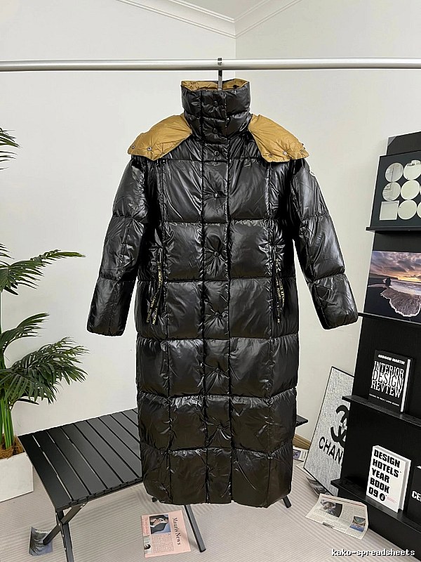 Long Puffer Coat in Black by Moncler