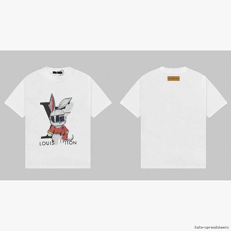 Louis Vuitton Cool Trendy Rabbit Print White T-Shirt