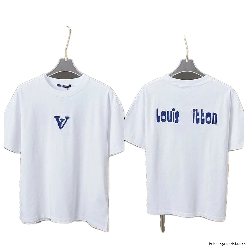 Louis Vuitton Embroidered Trendy Style White Short-sleeve T-shirt