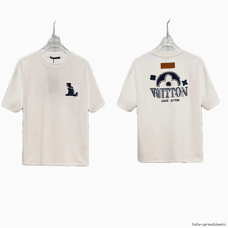 Louis Vuitton Embroidered Vintage-style White Short-sleeve T-shirt