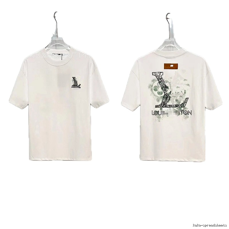 Louis Vuitton Large Print Trendy Style White T-Shirt