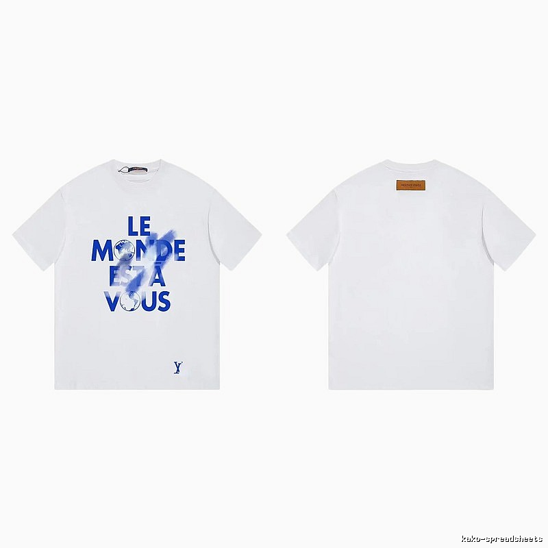 Louis Vuitton Letter Print Street Style White T-Shirt