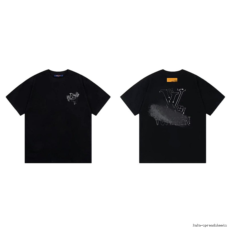 Louis Vuitton LV Printed Street Style Black T-Shirt
