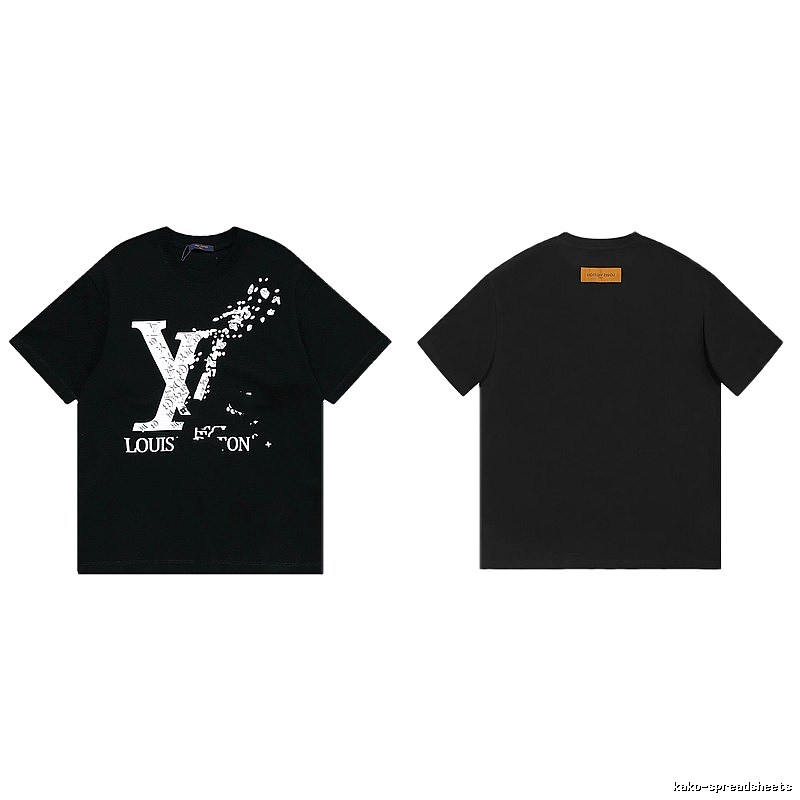 Louis Vuitton LV Printed Streetwear Style Black T-Shirt