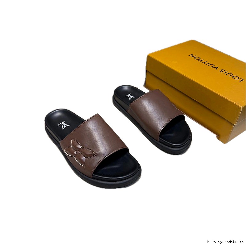 Louis Vuitton Monogram Casual Style Brown Slides