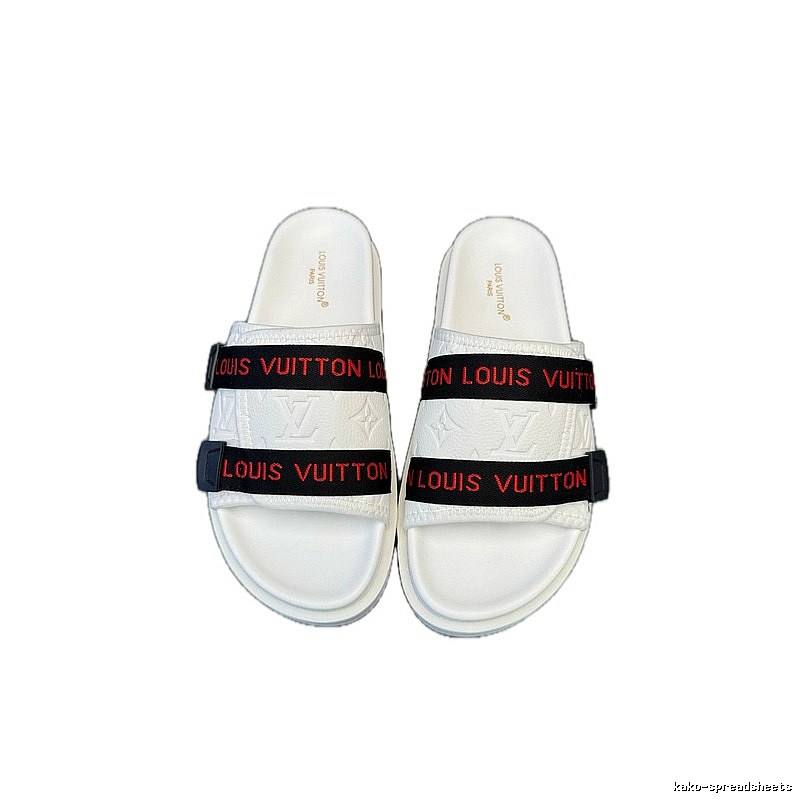 Louis Vuitton Monogram Light Luxury Street Style White Slippers