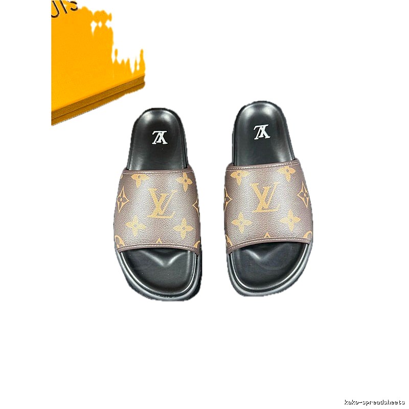 Louis Vuitton Monogram Light Luxury Style Brown Slides