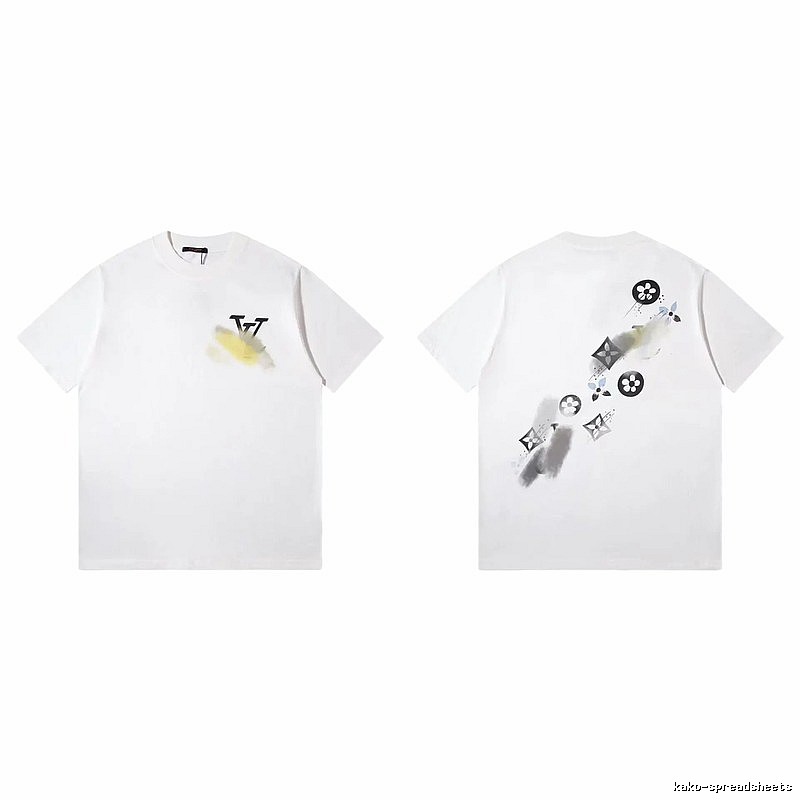 Louis Vuitton Monogram Printed Trendy White Short-sleeved T-shirt