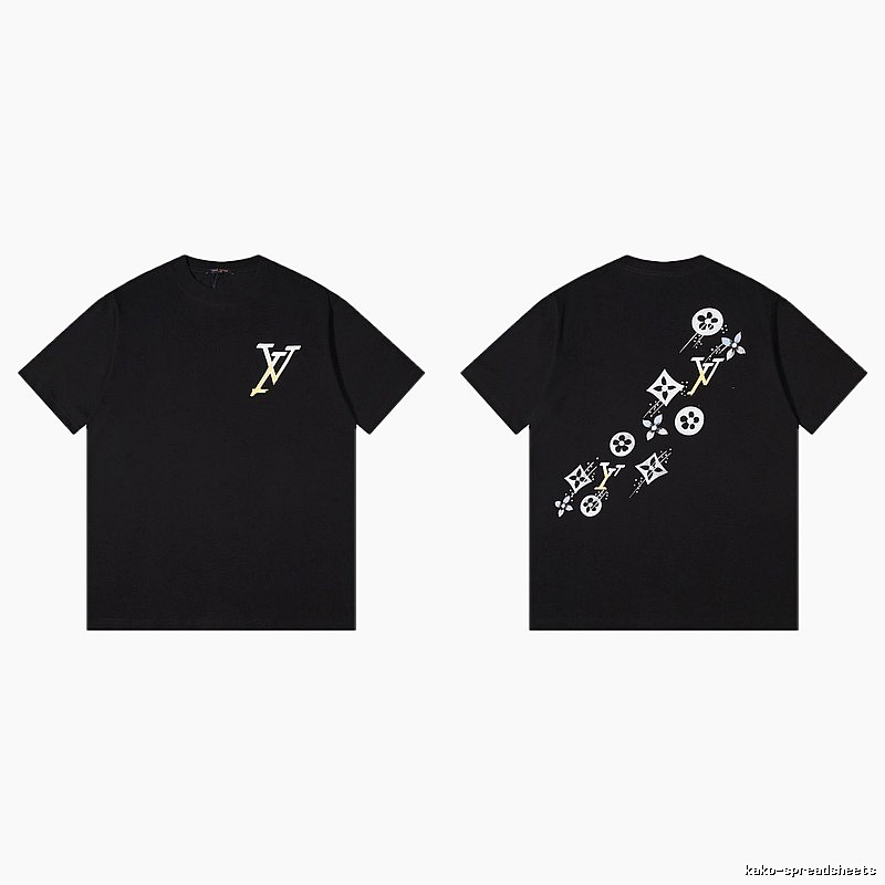 Louis Vuitton Trendy Monogram Black Short Sleeve T-shirt
