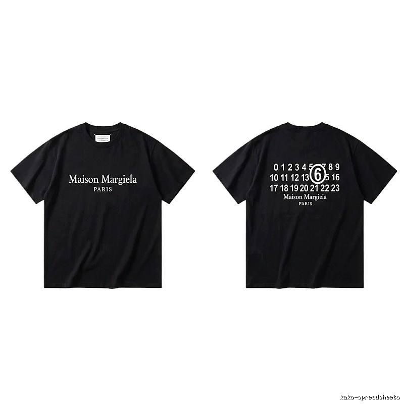 Maison Margiela black T-shirt with digital printing.