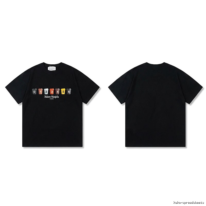 Maison Margiela digital print style black T-shirt