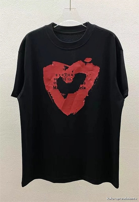 Maison Margiela Heart Print Cool Black T-Shirt